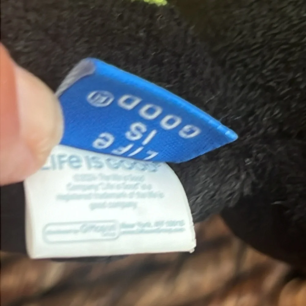 Black and Green “Life Is Good” Bat Crinkle/Squeaky Dog Toy